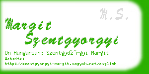 margit szentgyorgyi business card