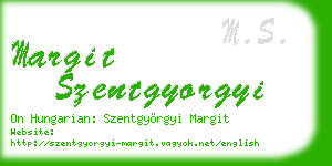 margit szentgyorgyi business card